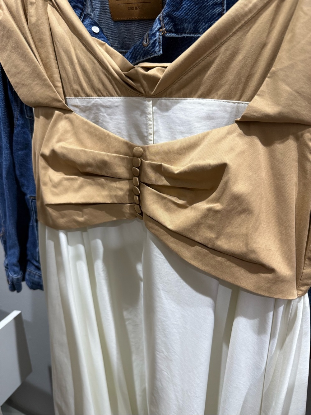 Anna October Cream and Tan High Low Dress - Picture 5 of 6